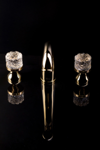 Смеситель на борт раковины Boheme Crystal 297-CRST Gold