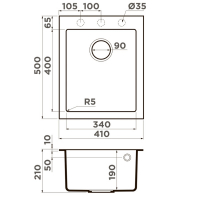 Кухонная мойка Omoikiri Bosen 41-BL 4993141 Черный