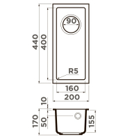 Кухонная мойка Omoikiri Bosen 20-U-BL 4993153 Черный