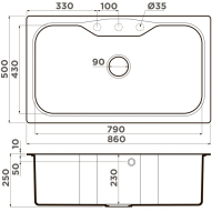 Кухонная мойка Omoikiri Maru 86-PL 4993215 Платина