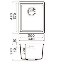 Кухонная мойка Omoikiri Kata 34-U-CA 4993378 Карамель