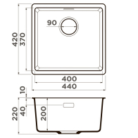 Кухонная мойка Omoikiri Kata 44-U-SA 4993423 Бежевый