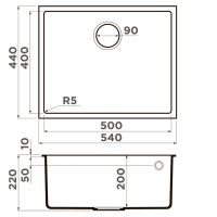 Кухонная мойка Omoikiri Bosen 54-U-GR 4993539 Leningrad Grey