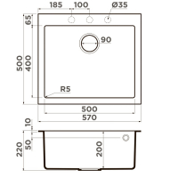 Кухонная мойка Omoikiri Bosen 57-GR 4993556 Leningrad Grey