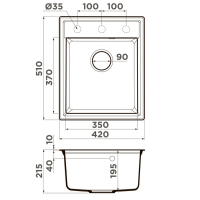 Кухонная мойка Omoikiri Daisen 42-BL 4993606 Черный