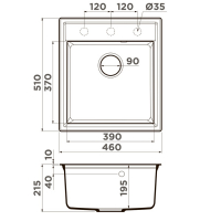 Кухонная мойка Omoikiri Daisen 46-PA 4993610 Пастила