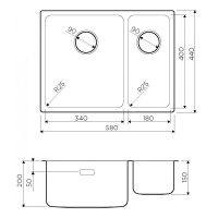 Кухонная мойка Omoikiri Tadzava 58-2-U/IF-IN-L 4993774 Нержавеющая сталь