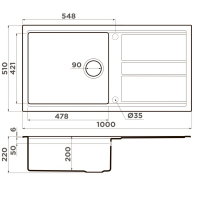 Кухонная мойка Omoikiri Kitagawa 100-GR 4993788 Leningrad Grey