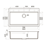 Кухонная мойка Omoikiri Kitagawa 86-LB-GR 4993796 Leningrad Grey