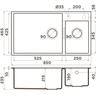 Кухонная мойка Omoikiri Tedori 85-2-U-PL 4993947 Платина