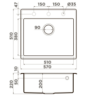 Кухонная мойка Omoikiri Tedori 57-PL 4993987 Платина