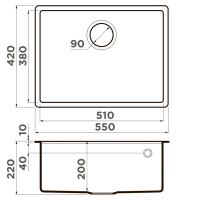 Кухонная мойка Omoikiri Tedori 54-U-BL 4993988 Черный