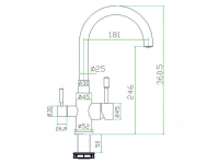 Смеситель для кухни под фильтр Zorg Inox Fontas SZR-1339