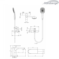 Набор для ванны 3 в 1 Hansberge NORDIC H7099W Белый\Хром