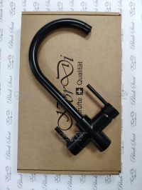 Черный смеситель для кухни с подключением к фильтру KorDi Black Night KD 3108-L045 Black Matt