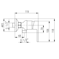 Смеситель для душа Rav Slezak Vltava VT481.5CMATZ черный/золото