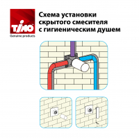 Смеситель встраиваемый с гигиеническим душем TIMO Sahara 2080/00SM Chrome