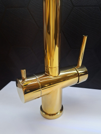 Смеситель для кухни с гибким изливом AltroBagno Flusso 050205 Or Золото