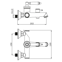 Cмеситель для ванны ViEiR V173531-S Золото матовое