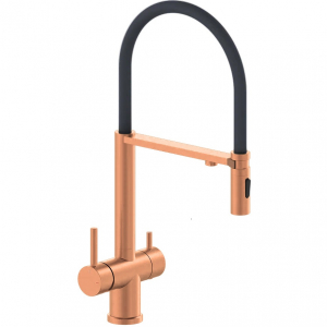 Cмеситель для кухни с гибким изливом AltroBagno Flusso 050206 BC Медный
