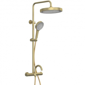 Душевая система Elghansa Radiant XQ 6747157-2X-MattGold с термостатом с ABS верхним душем 300 мм Матовое золото