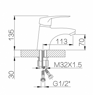 Cмеситель для раковины HANSEN H10030 Хром
