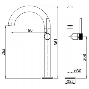 Смеситель для раковины Elghansa Radiant XQ 16H3781 Хром